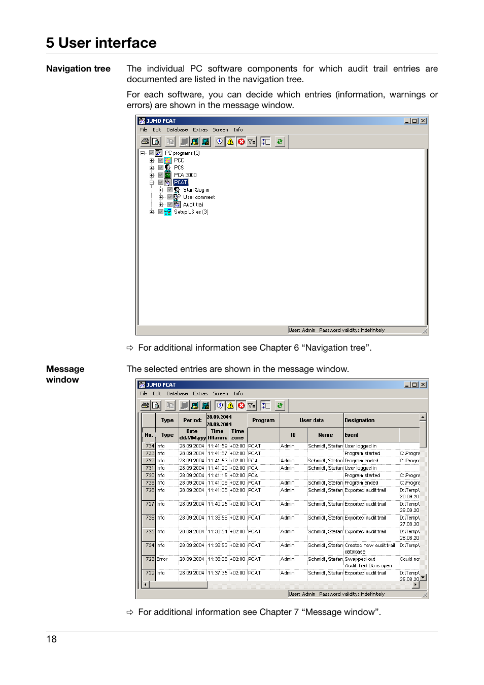 5 user interface | JUMO PC Audit Trail Manager Software PCAT (B 70.9704.0) User Manual | Page 18 / 44