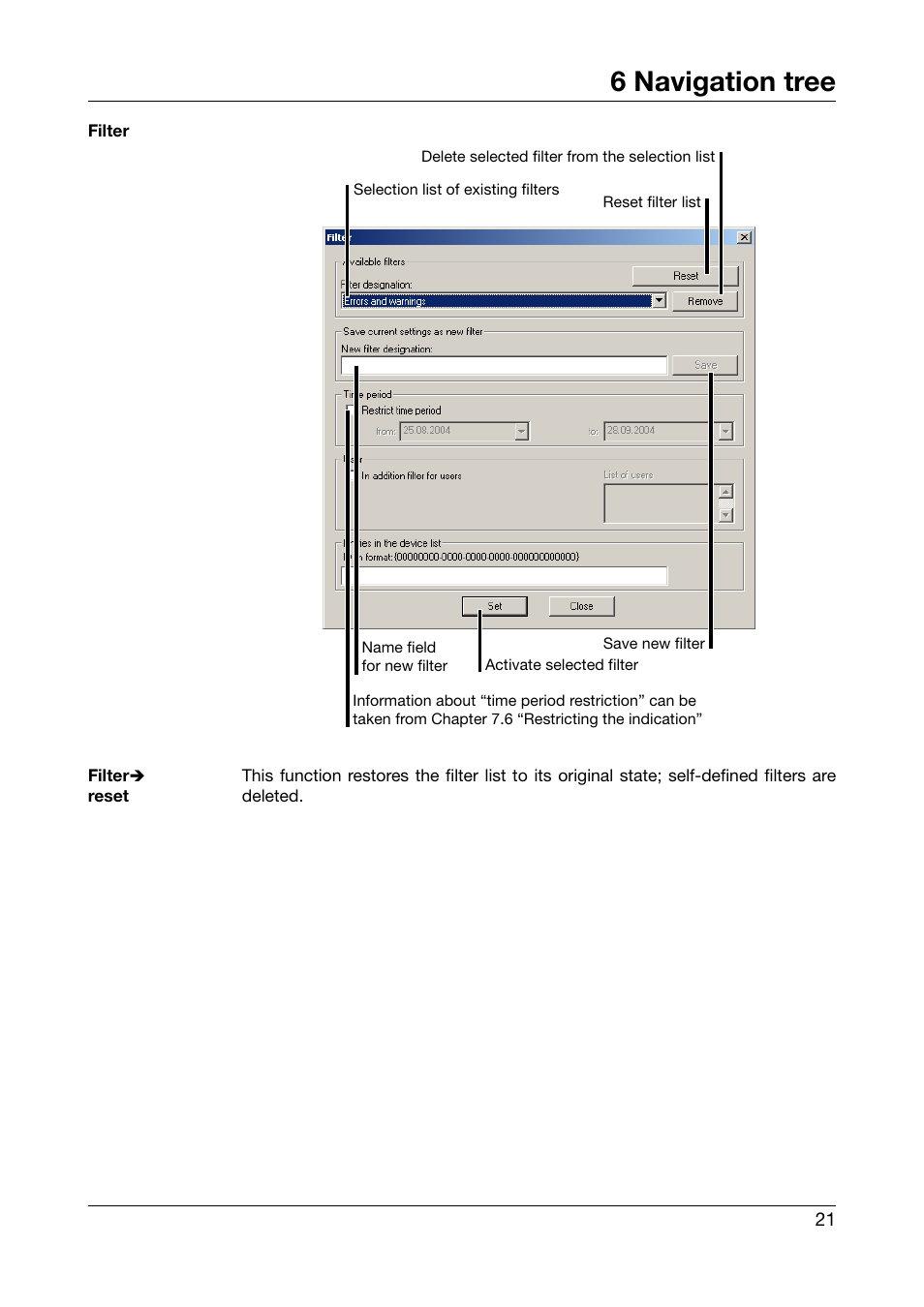 6 navigation tree | JUMO PC Audit Trail Manager Software PCAT (B 70.9704.0) User Manual | Page 21 / 44