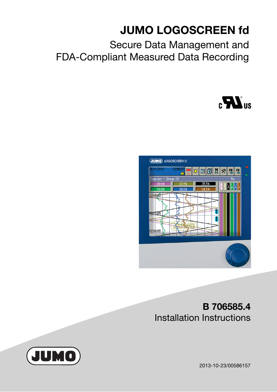 JUMO 706585 LOGOSCREEN fd Recorder with diecast zinc front Installation Instructions User Manual | 40 pages