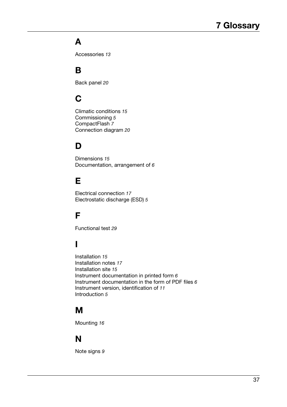 7 glossary, Glossary, 7 glossary a | JUMO 706585 LOGOSCREEN fd Recorder with diecast zinc front Installation Instructions User Manual | Page 37 / 40