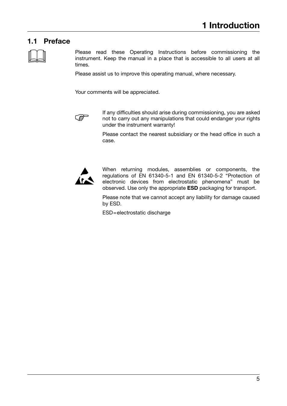 1 introduction, 1 preface, Introduction | Preface | JUMO 706585 LOGOSCREEN fd Recorder with diecast zinc front Installation Instructions User Manual | Page 5 / 40
