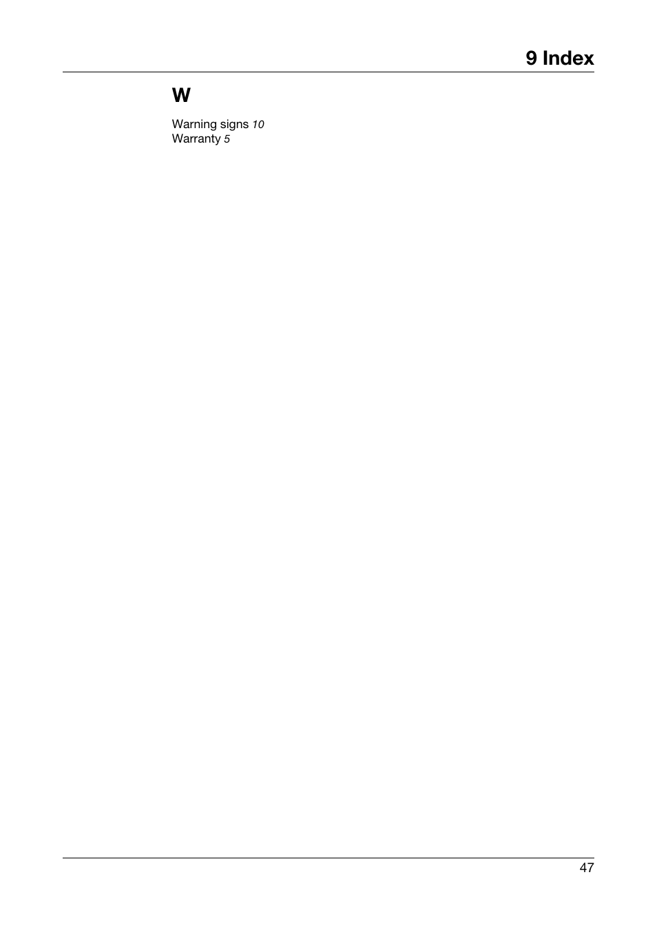9 index w | JUMO 706585 LOGOSCREEN fd Recorder with stainless steel front Installation Instructions User Manual | Page 47 / 52