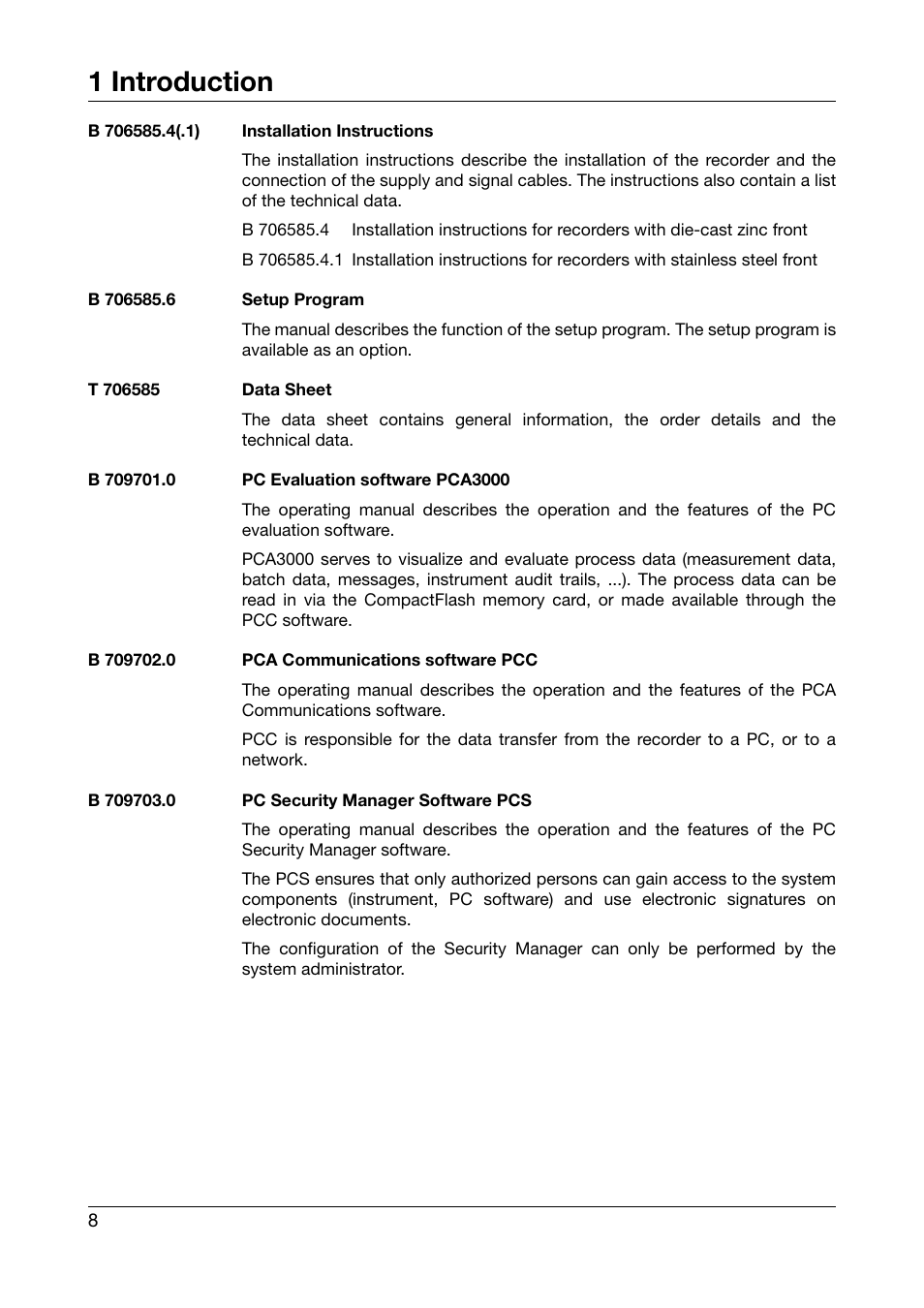 1 introduction | JUMO 706585 LOGOSCREEN fd Recorder with stainless steel front Installation Instructions User Manual | Page 8 / 52