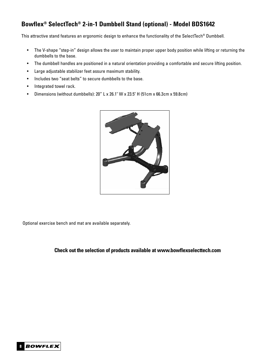 Bowflex, Selecttech | Bowflex SelectTech BD1090 User Manual | Page 10 / 40