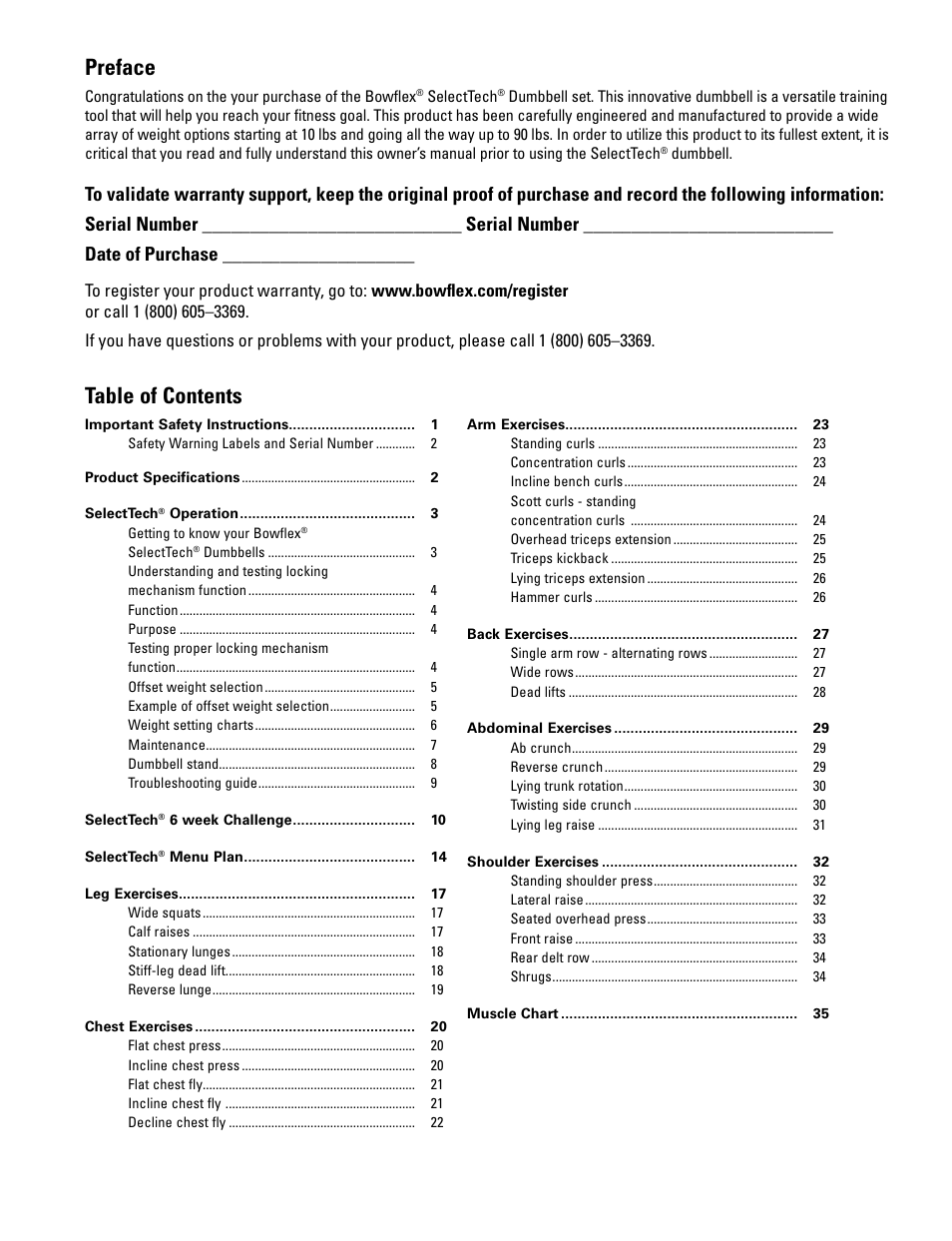 Bowflex SelectTech BD1090 User Manual | Page 2 / 40