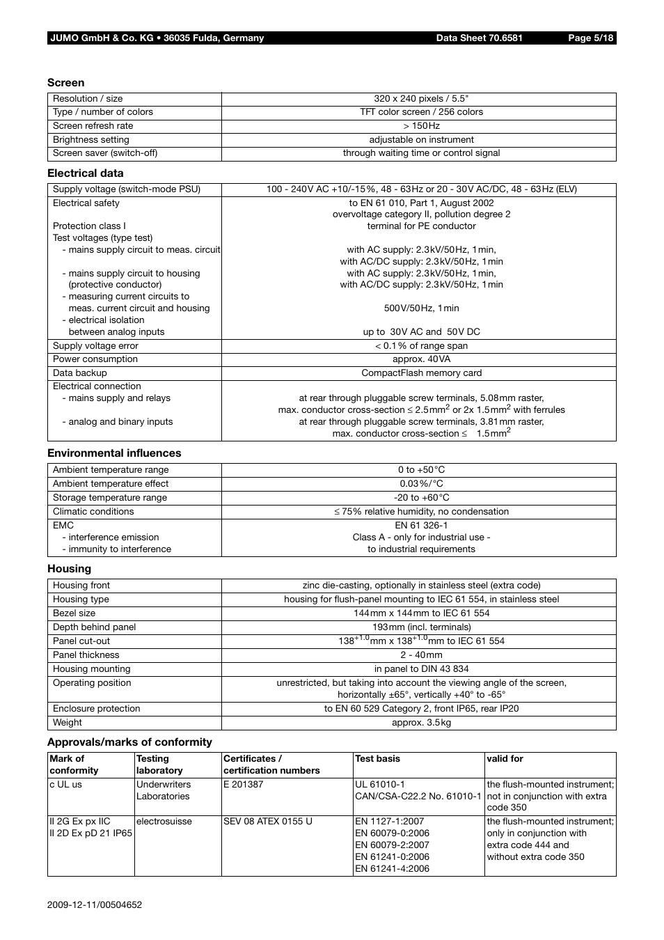 JUMO 706581 LOGOSCREEN nt Data Sheet User Manual | Page 5 / 18