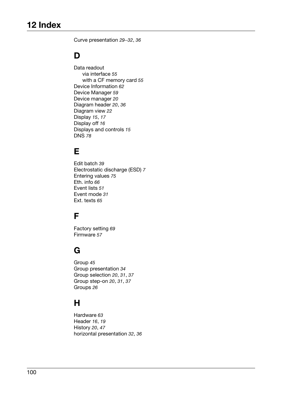 12 index | JUMO 706581 LOGOSCREEN nt Operating Instructions User Manual | Page 100 / 108