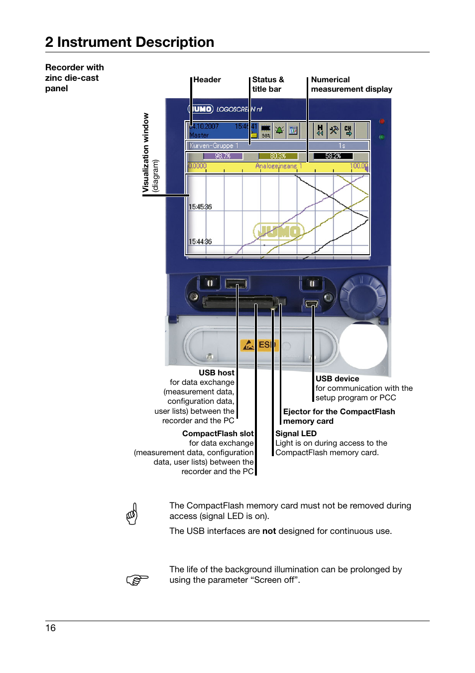 2 instrument description | JUMO 706581 LOGOSCREEN nt Operating Instructions User Manual | Page 16 / 108