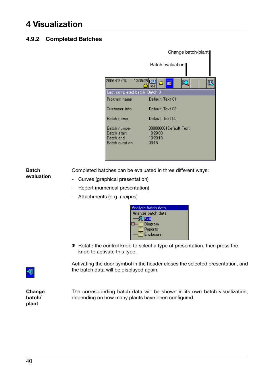 2 completed batches, Completed batches, 4 visualization | JUMO 706581 LOGOSCREEN nt Operating Instructions User Manual | Page 40 / 108