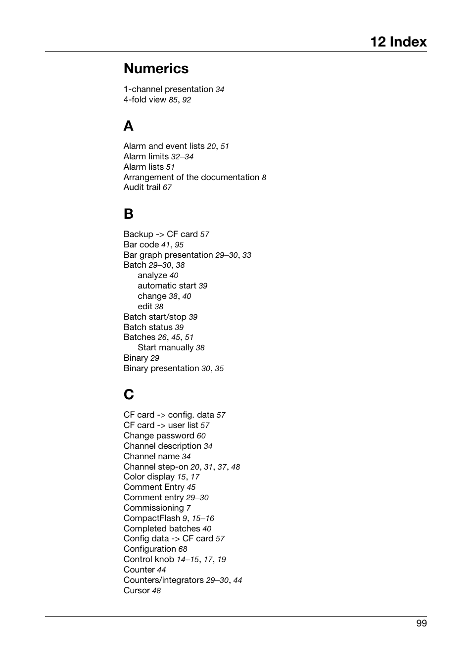 12 index, Index, 12 index numerics | JUMO 706581 LOGOSCREEN nt Operating Instructions User Manual | Page 99 / 108