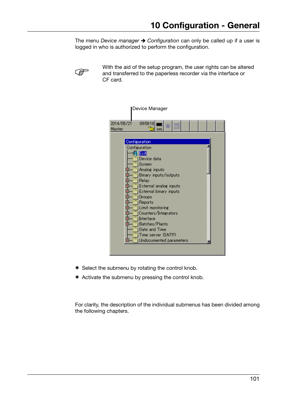 10 configuration - general, Configuration - general | JUMO 706581 LOGOSCREEN nt Operating Manual User Manual | Page 101 / 224