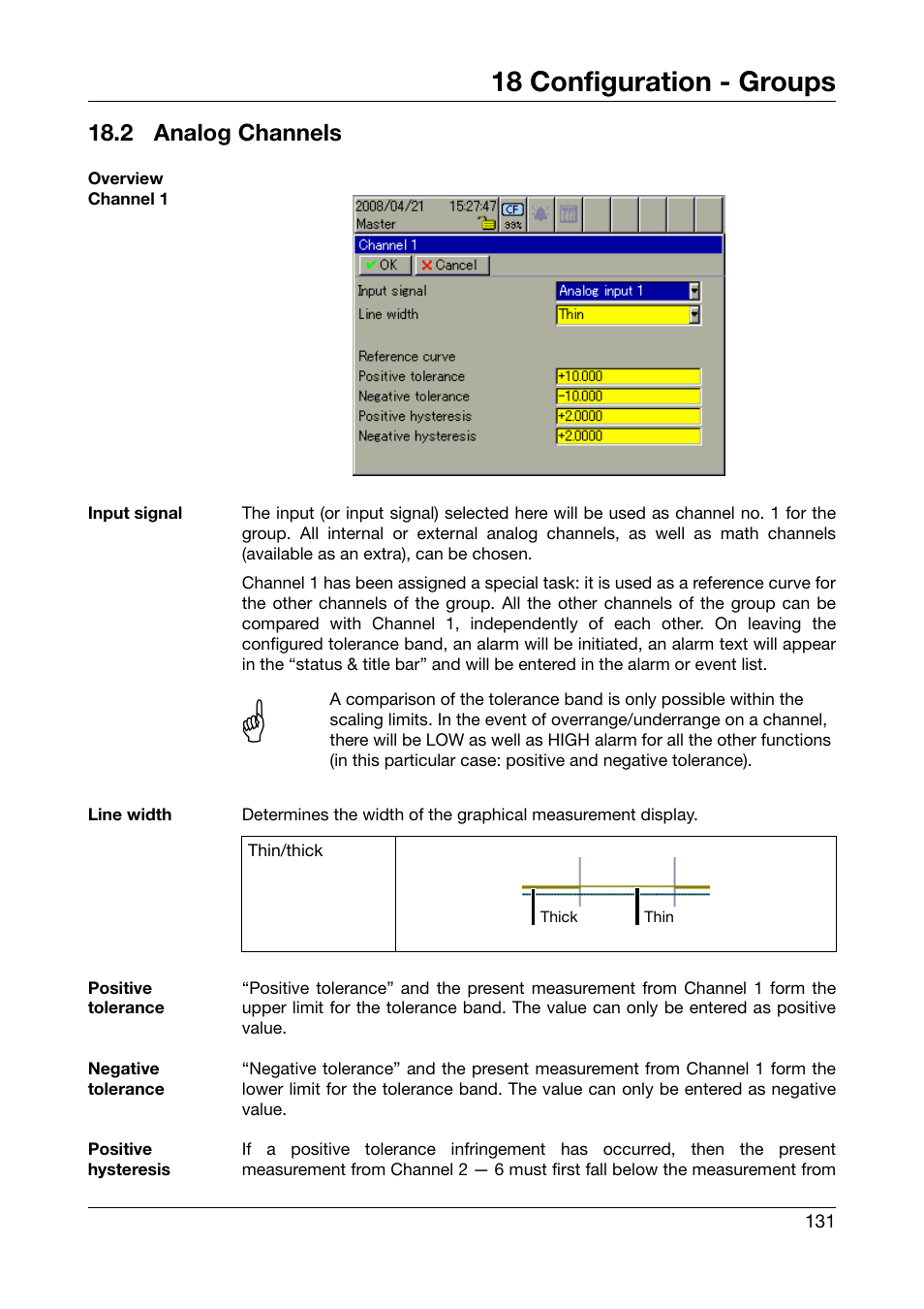 2 analog channels, Analog channels, Chapter 18.2 "analog channels | 18 configuration - groups | JUMO 706581 LOGOSCREEN nt Operating Manual User Manual | Page 131 / 224
