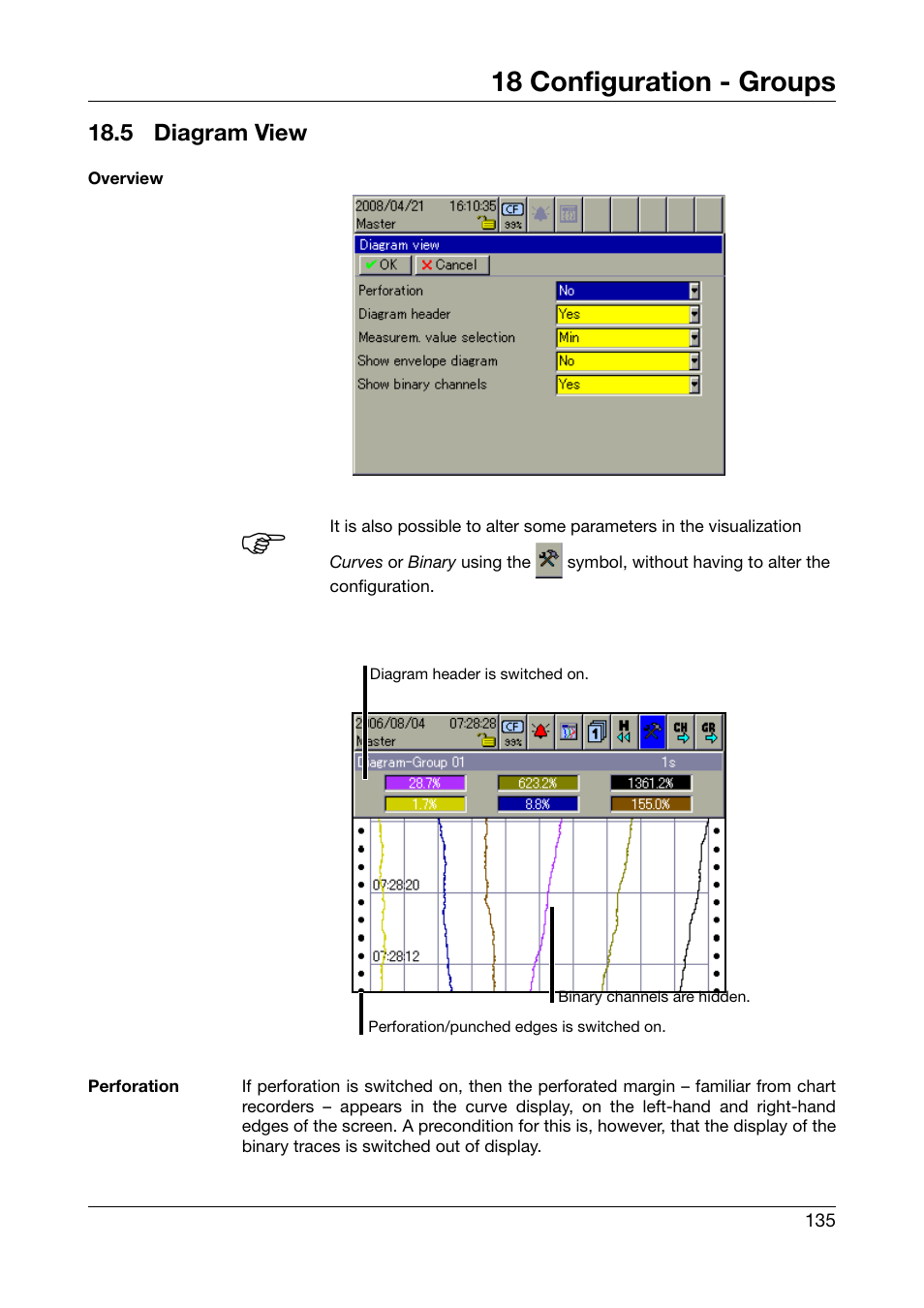 5 diagram view, Diagram view, 18 configuration - groups | JUMO 706581 LOGOSCREEN nt Operating Manual User Manual | Page 135 / 224