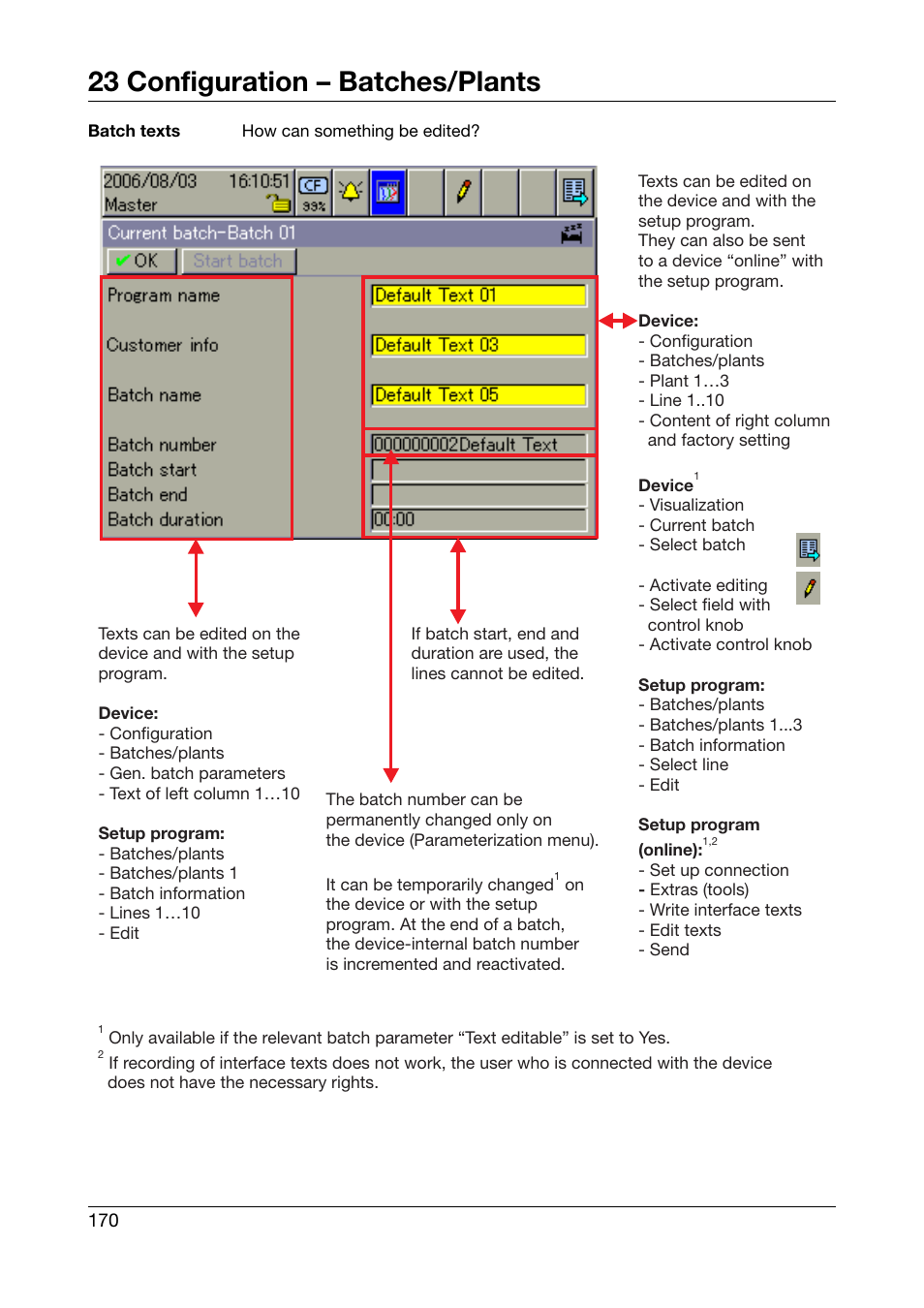 23 configuration – batches/plants | JUMO 706581 LOGOSCREEN nt Operating Manual User Manual | Page 170 / 224