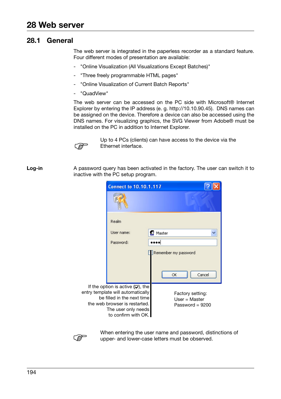 1 general, General, Chapter 28.1 "general" to chapter | 28 web server | JUMO 706581 LOGOSCREEN nt Operating Manual User Manual | Page 194 / 224