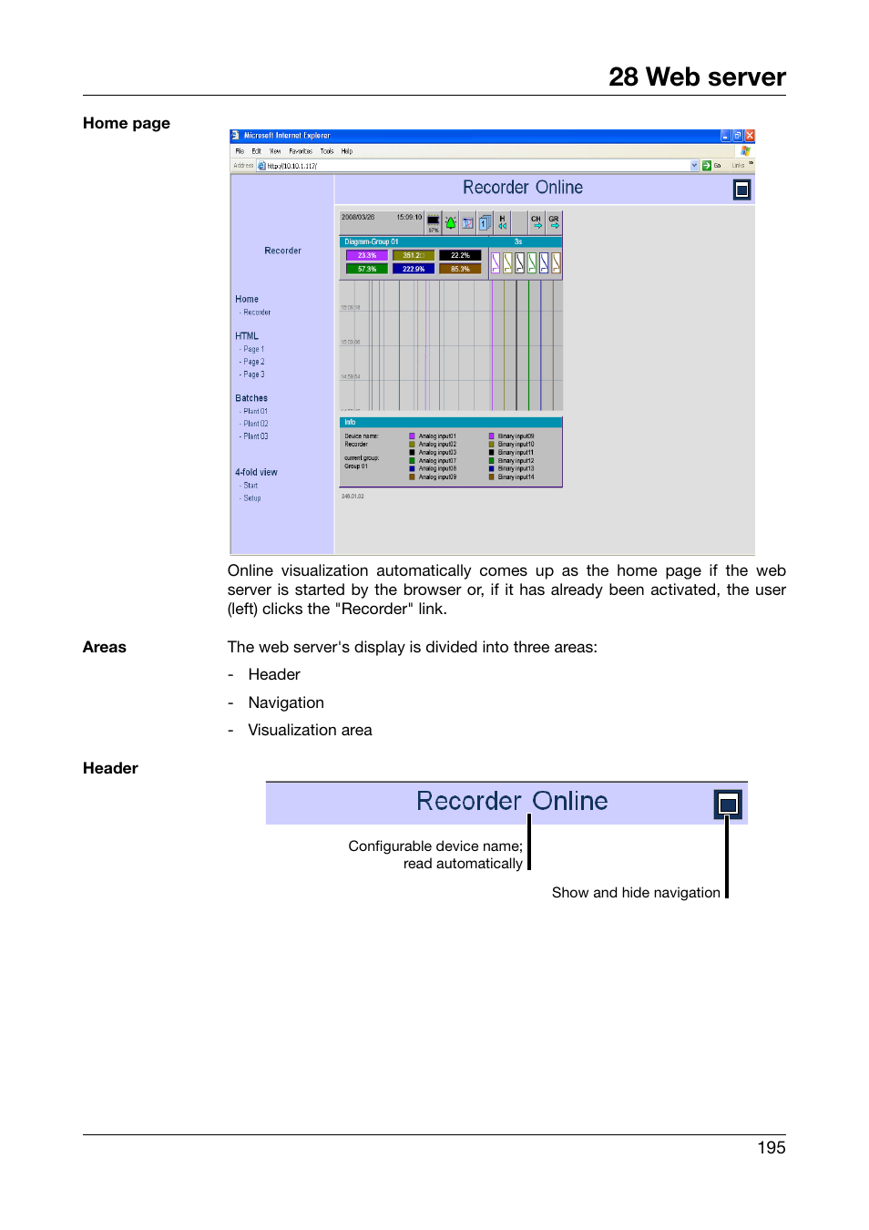 28 web server | JUMO 706581 LOGOSCREEN nt Operating Manual User Manual | Page 195 / 224
