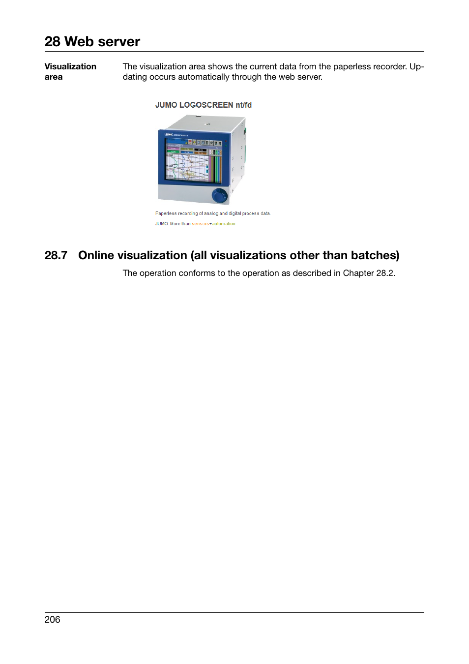 28 web server | JUMO 706581 LOGOSCREEN nt Operating Manual User Manual | Page 206 / 224