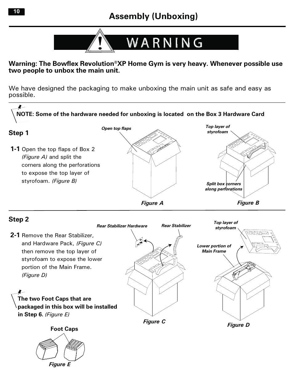 Assembly (unboxing) | Bowflex RevolutionXP User Manual | Page 10 / 32