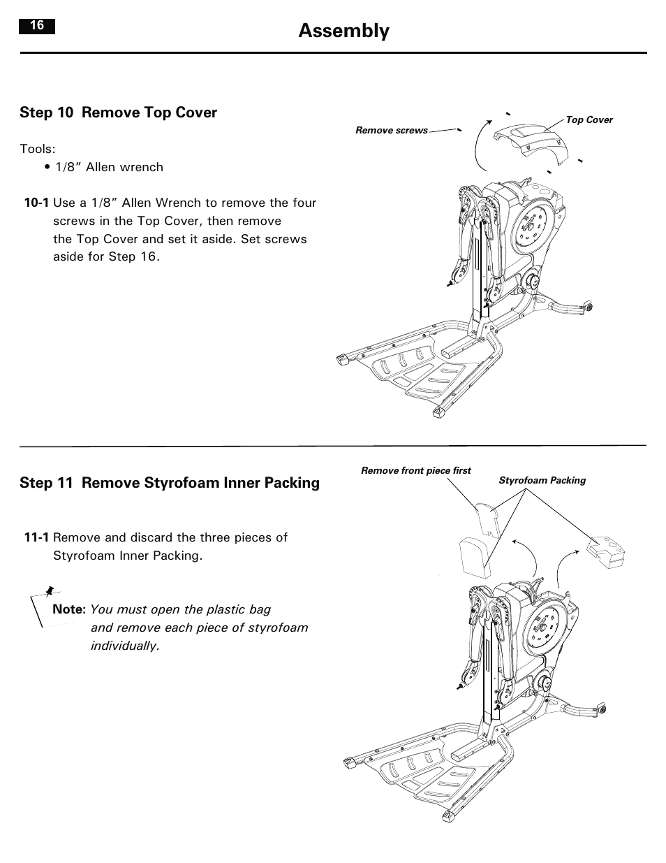 Assembly | Bowflex RevolutionXP User Manual | Page 16 / 32
