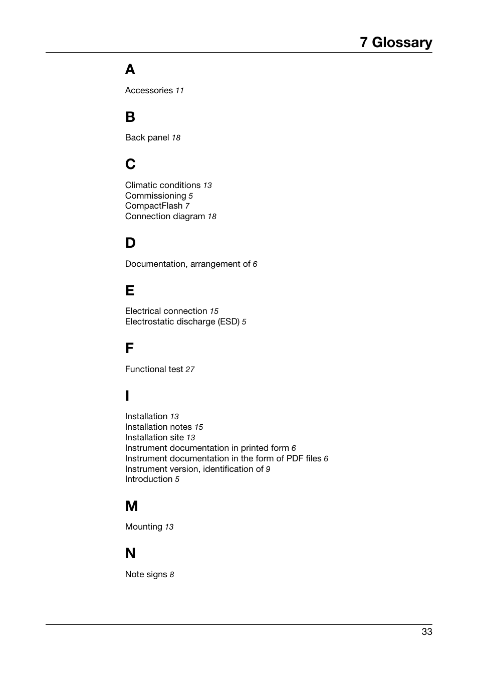 7 glossary, Glossary, 7 glossary a | JUMO 706581 LOGOSCREEN nt Paperless Recorder with TFT display, CompactFlash Installation Instructions User Manual | Page 33 / 36