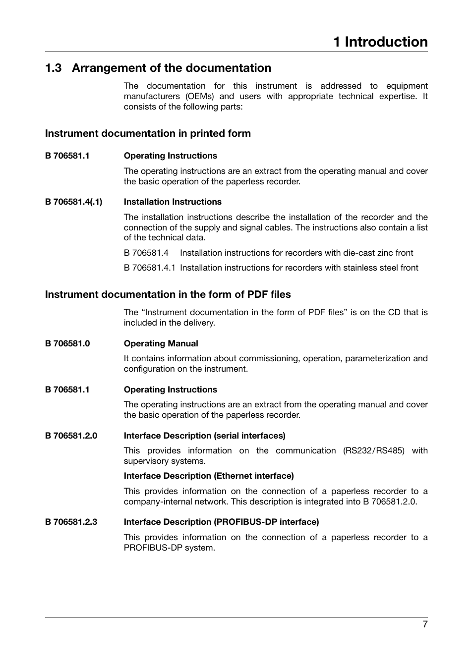 3 arrangement of the documentation, Arrangement of the documentation, 1 introduction | JUMO 706581 LOGOSCREEN nt stainless steel front Installation Instructions User Manual | Page 7 / 48
