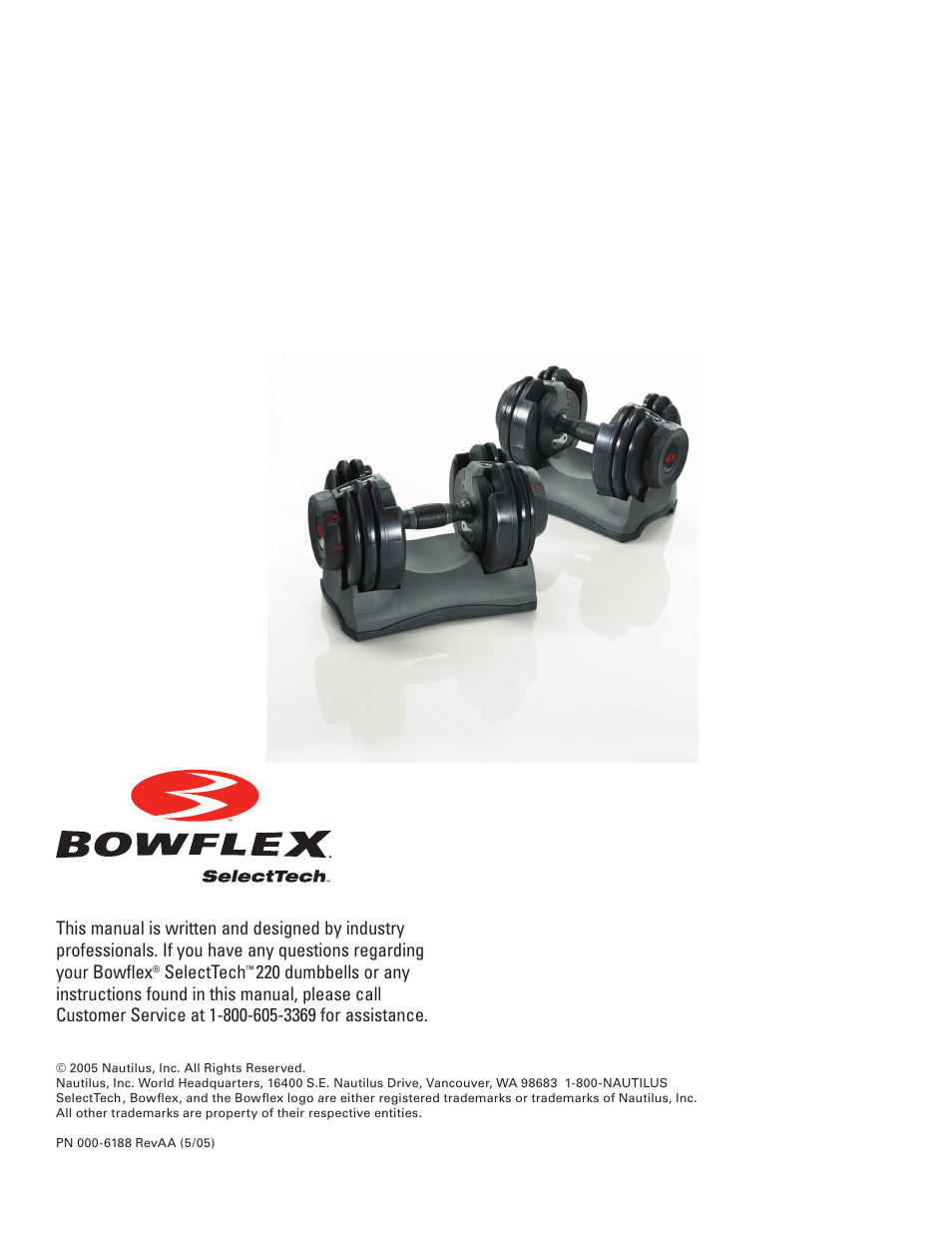 Selecttech | Bowflex SelectTech 220 Dumbells User Manual | Page 36 / 36