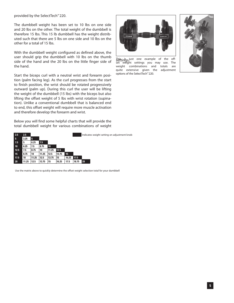 Provided by the selecttech | Bowflex SelectTech 220 Dumbells User Manual | Page 7 / 36