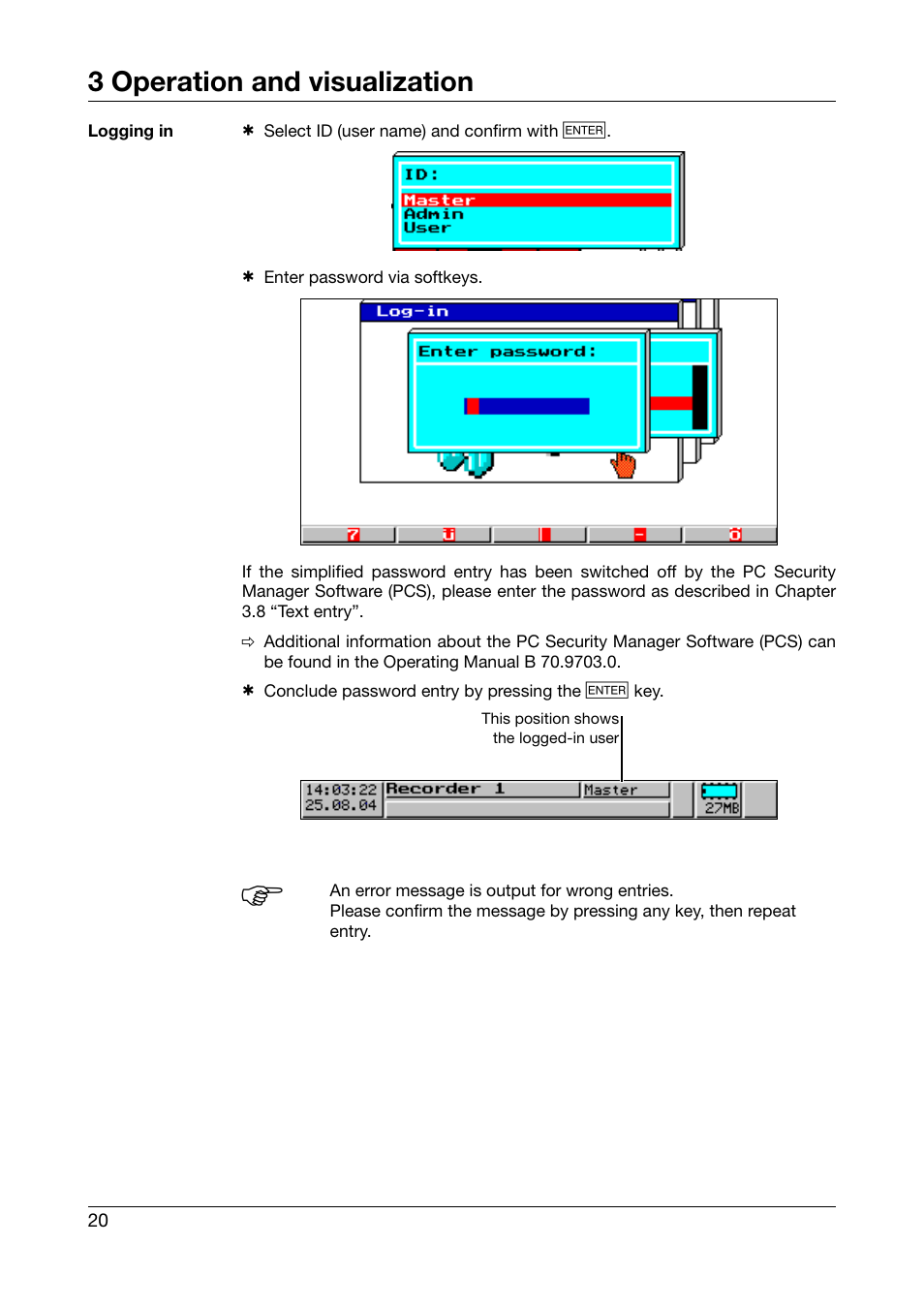 3 operation and visualization | JUMO 706560 LOGOSCREEN es Operating Instructions User Manual | Page 20 / 64