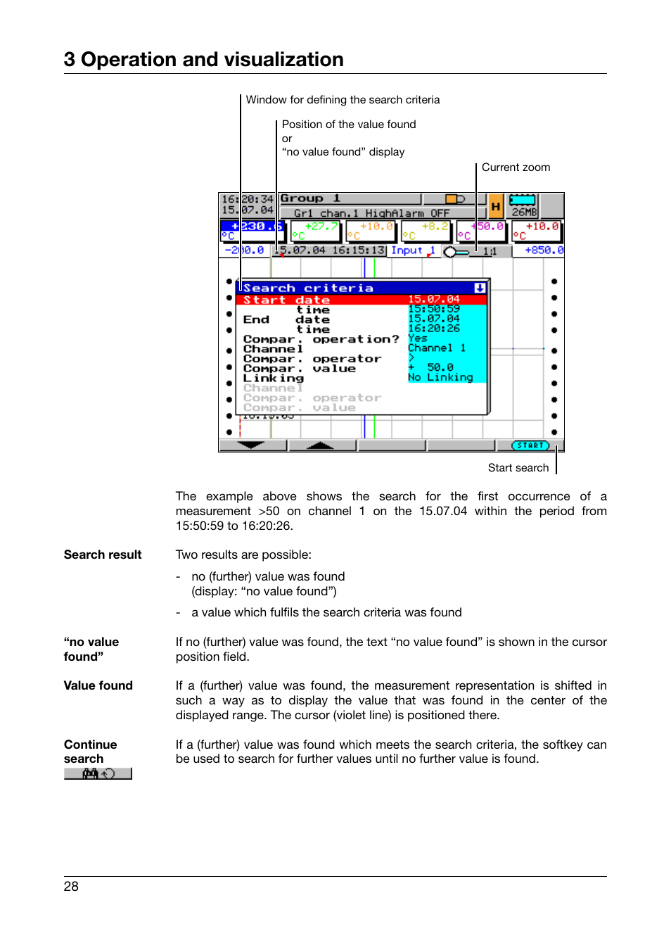 3 operation and visualization | JUMO 706560 LOGOSCREEN es Operating Instructions User Manual | Page 28 / 64