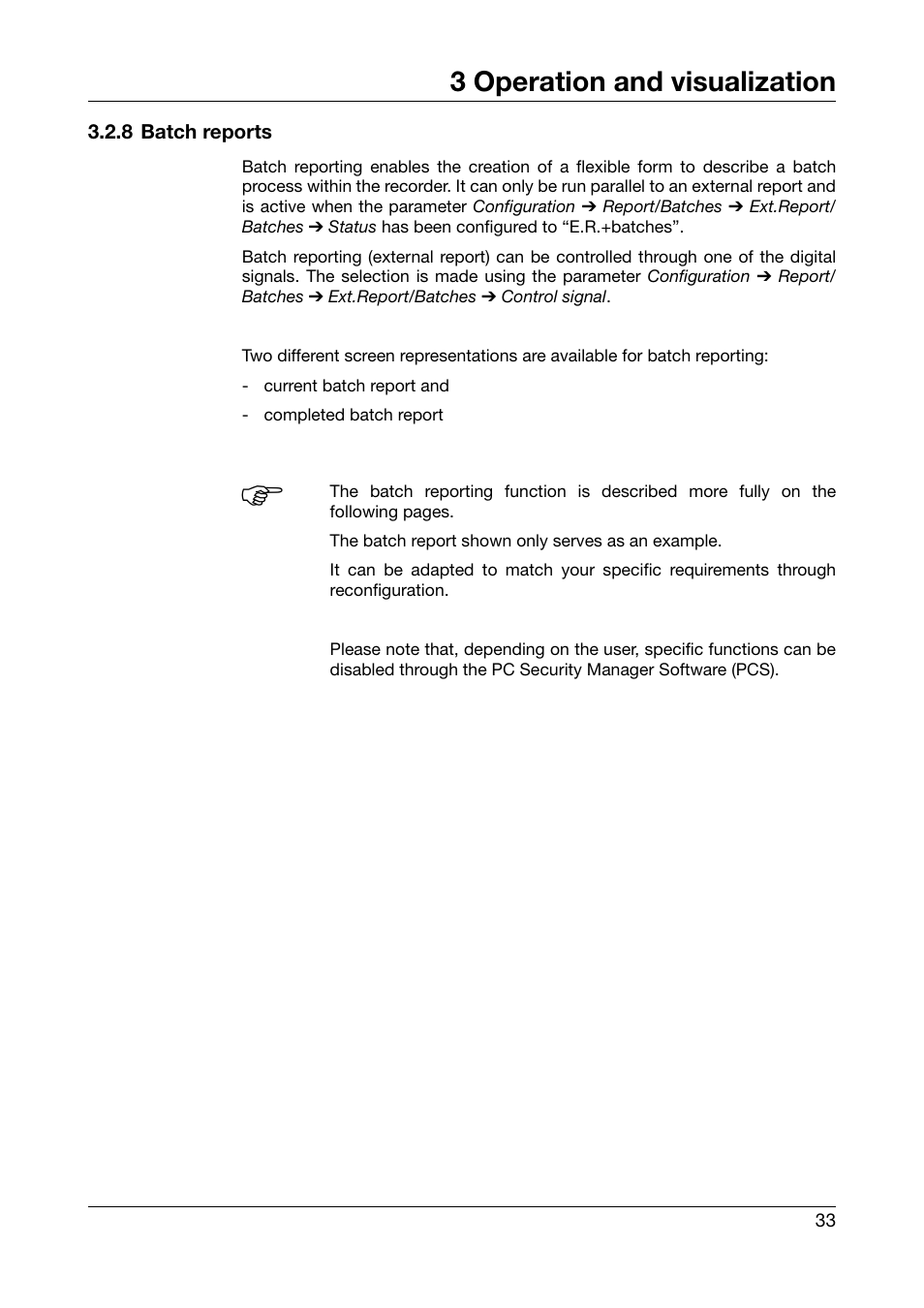 8 batch reports, 3 operation and visualization | JUMO 706560 LOGOSCREEN es Operating Instructions User Manual | Page 33 / 64