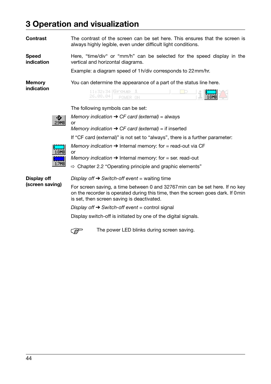 3 operation and visualization | JUMO 706560 LOGOSCREEN es Operating Instructions User Manual | Page 44 / 64