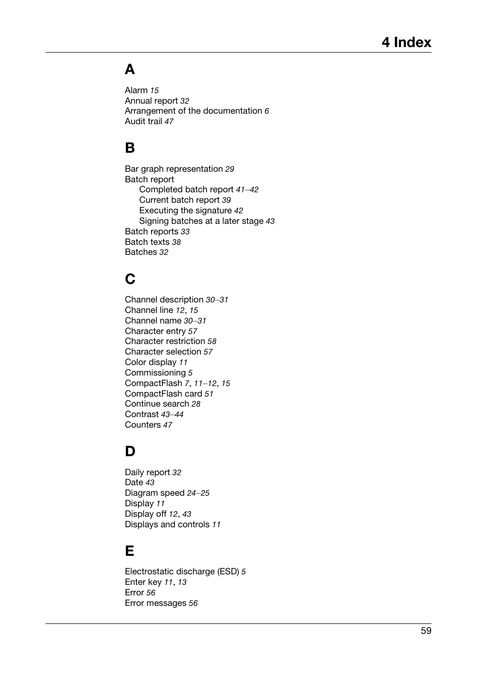 4 index, Index, 4 index a | JUMO 706560 LOGOSCREEN es Operating Instructions User Manual | Page 59 / 64
