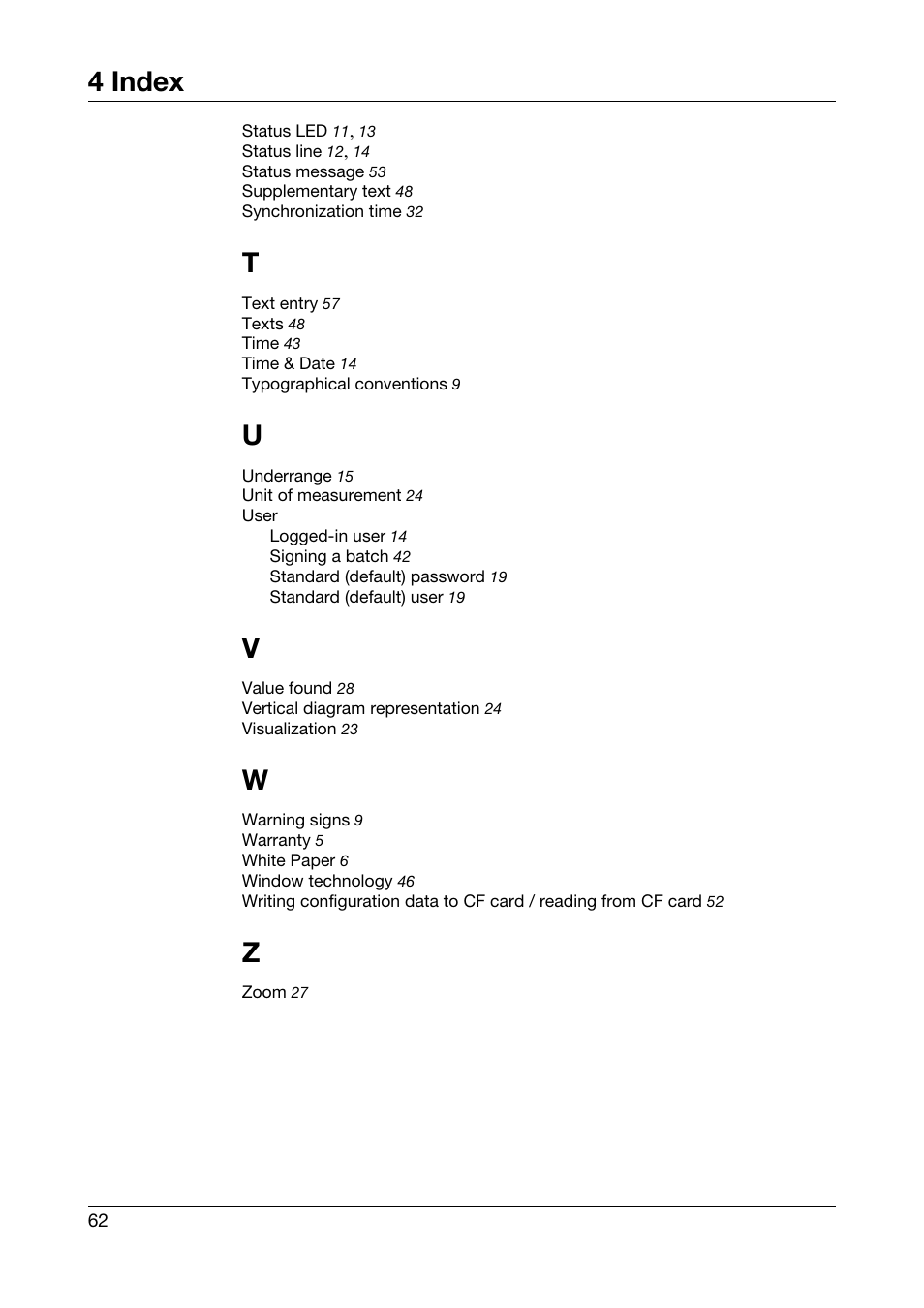 4 index | JUMO 706560 LOGOSCREEN es Operating Instructions User Manual | Page 62 / 64