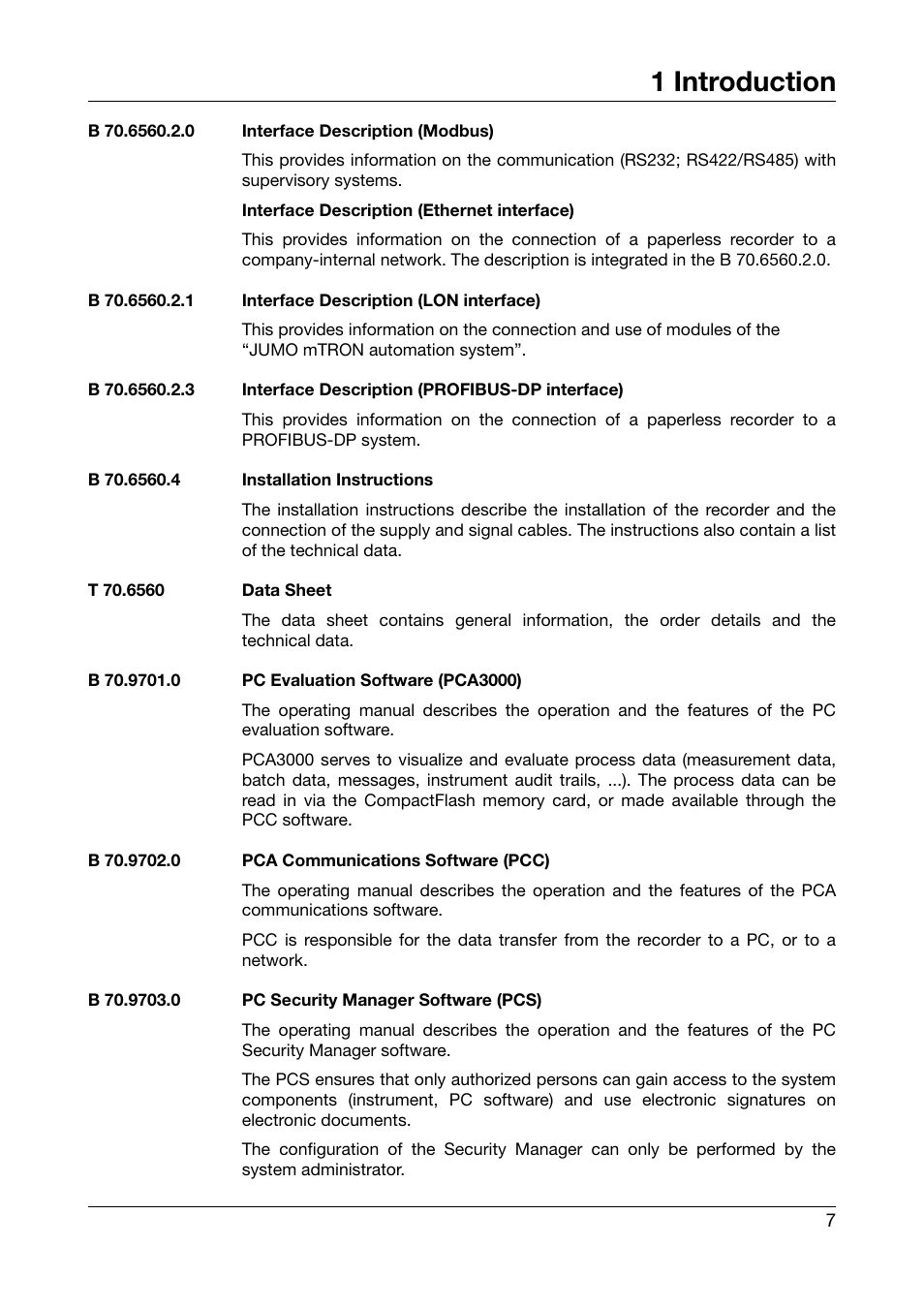 1 introduction | JUMO 706560 LOGOSCREEN es Operating Instructions User Manual | Page 7 / 64
