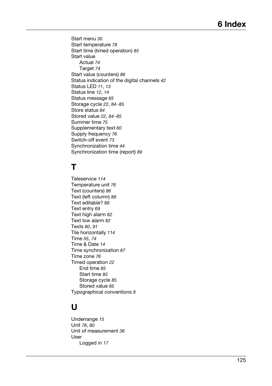 6 index | JUMO 706560 LOGOSCREEN es Operating Manual User Manual | Page 125 / 128