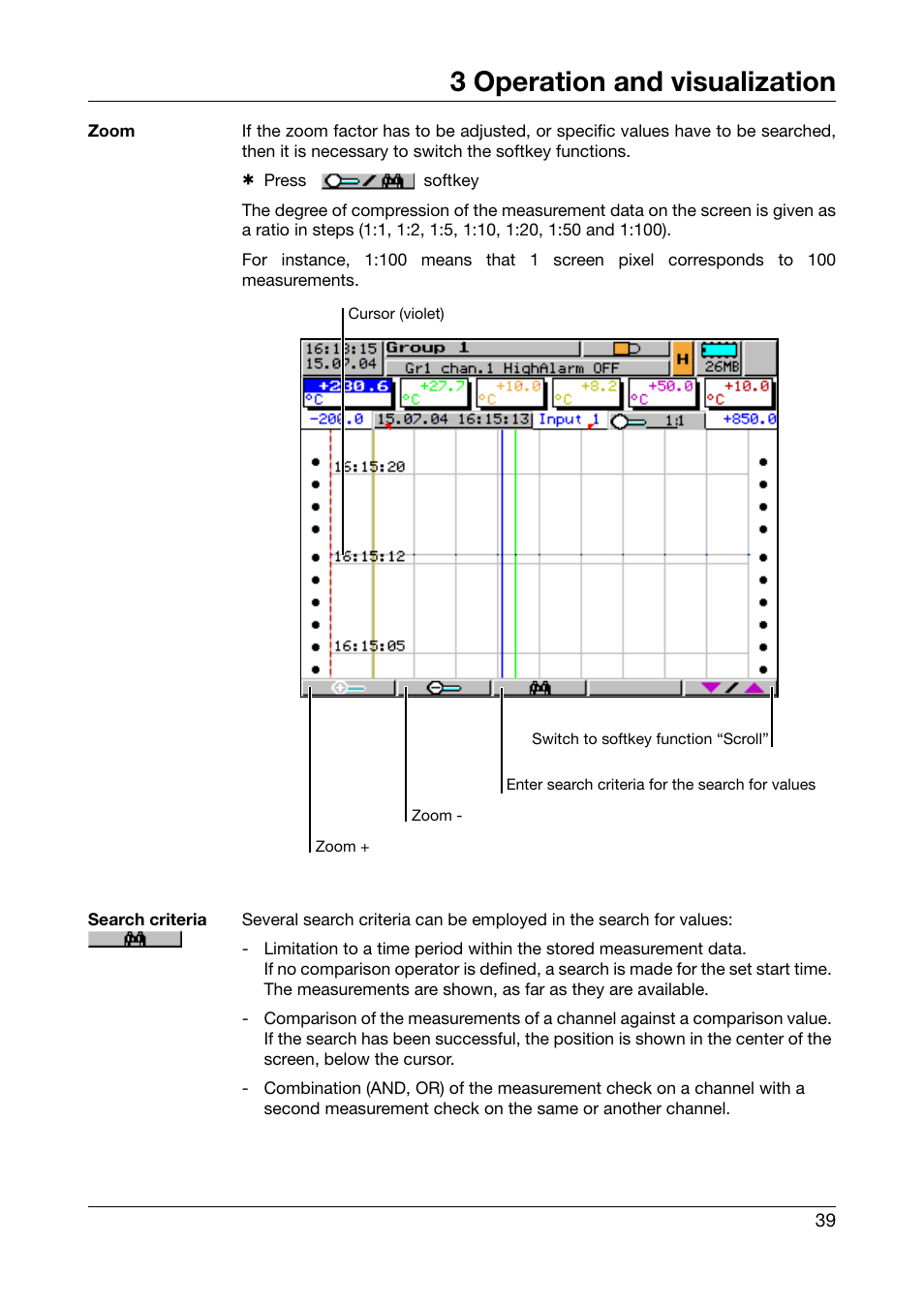 3 operation and visualization | JUMO 706560 LOGOSCREEN es Operating Manual User Manual | Page 39 / 128