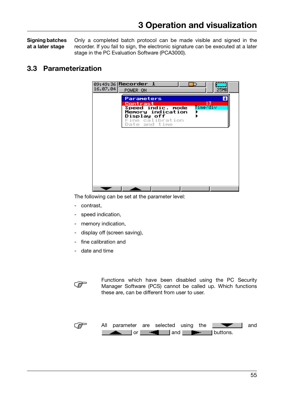 3 parameterization, Parameterization, 3 operation and visualization | JUMO 706560 LOGOSCREEN es Operating Manual User Manual | Page 55 / 128