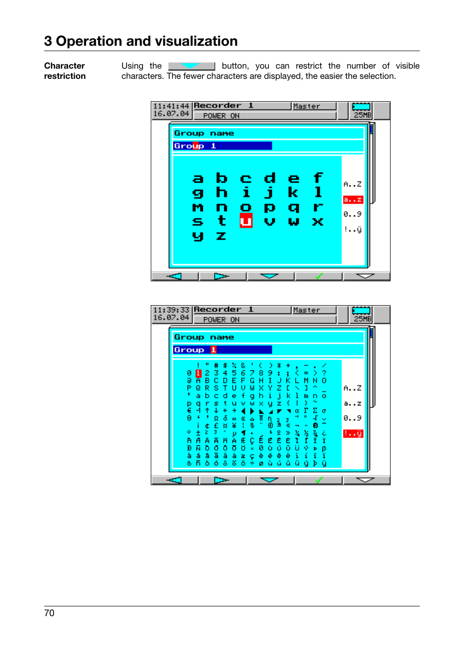 3 operation and visualization | JUMO 706560 LOGOSCREEN es Operating Manual User Manual | Page 70 / 128