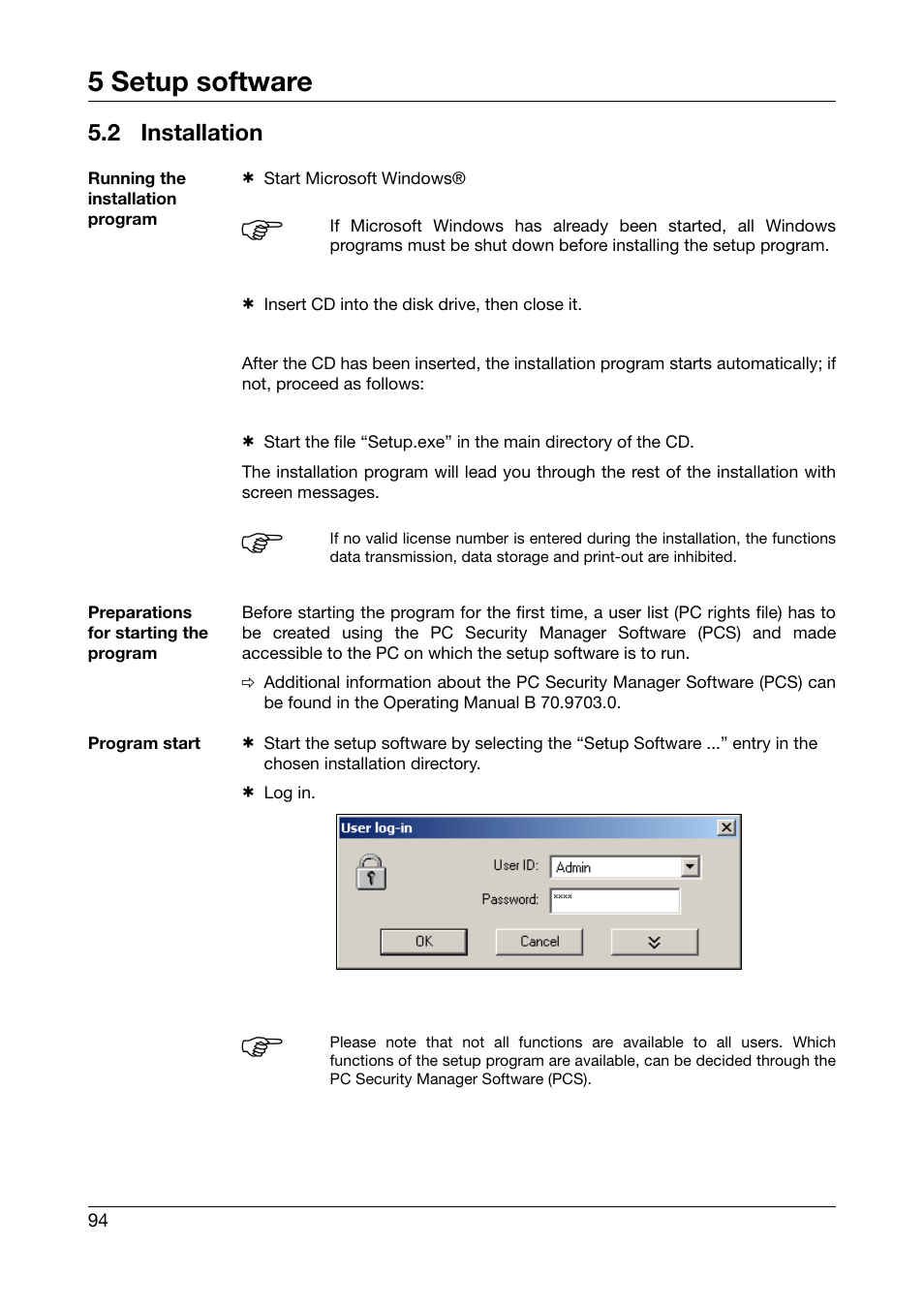 2 installation, Installation, 5 setup software | JUMO 706560 LOGOSCREEN es Operating Manual User Manual | Page 94 / 128
