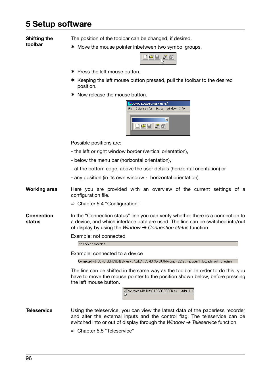 5 setup software | JUMO 706560 LOGOSCREEN es Operating Manual User Manual | Page 96 / 128
