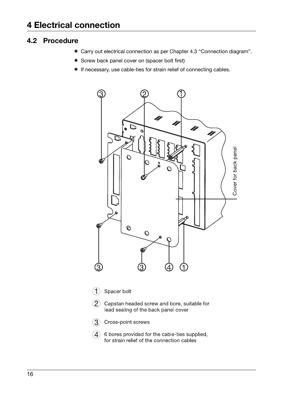 2 procedure, Procedure, 4 electrical connection | JUMO 706560 LOGOSCREEN es Installation Instructions User Manual | Page 16 / 32