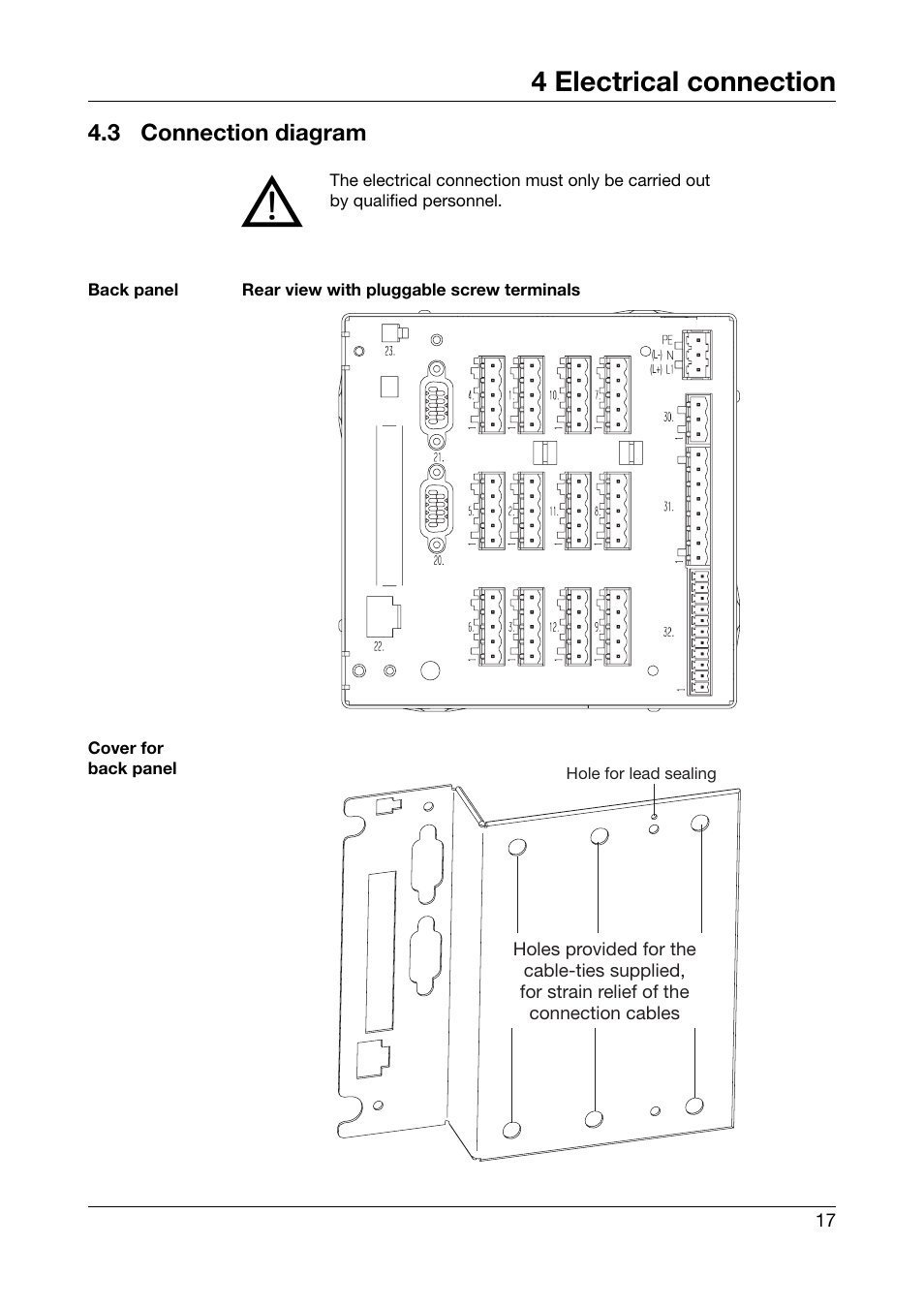 3 connection diagram, Connection diagram, 4 electrical connection | JUMO 706560 LOGOSCREEN es Installation Instructions User Manual | Page 17 / 32