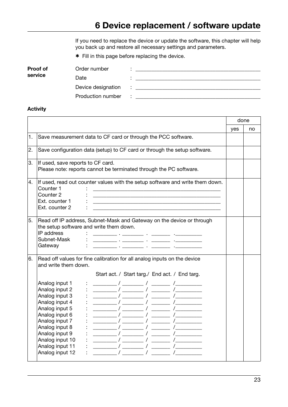 6 device replacement / software update, Device replacement / software update | JUMO 706560 LOGOSCREEN es Installation Instructions User Manual | Page 23 / 32