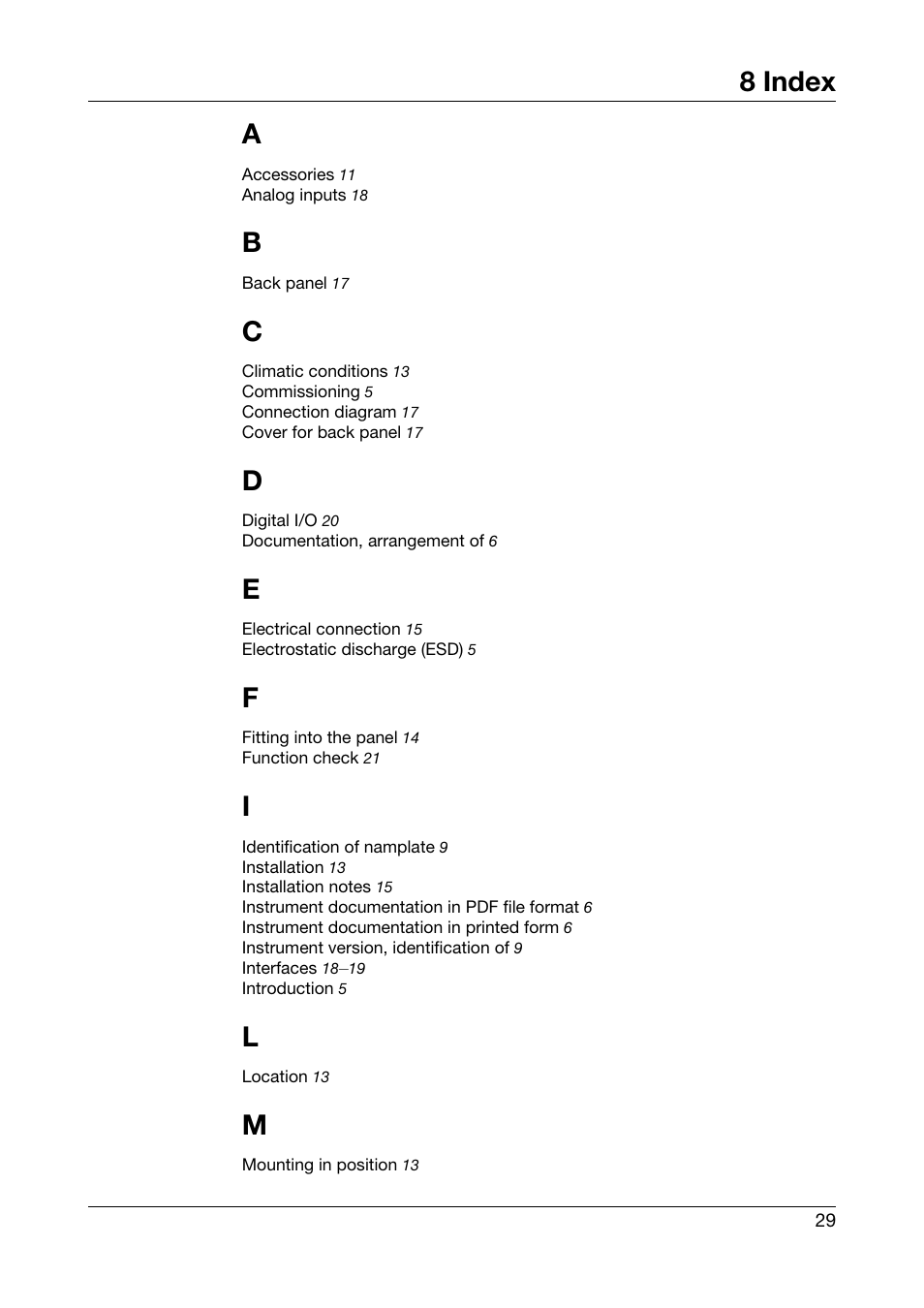 8 index, Index, 8 index a | JUMO 706560 LOGOSCREEN es Installation Instructions User Manual | Page 29 / 32
