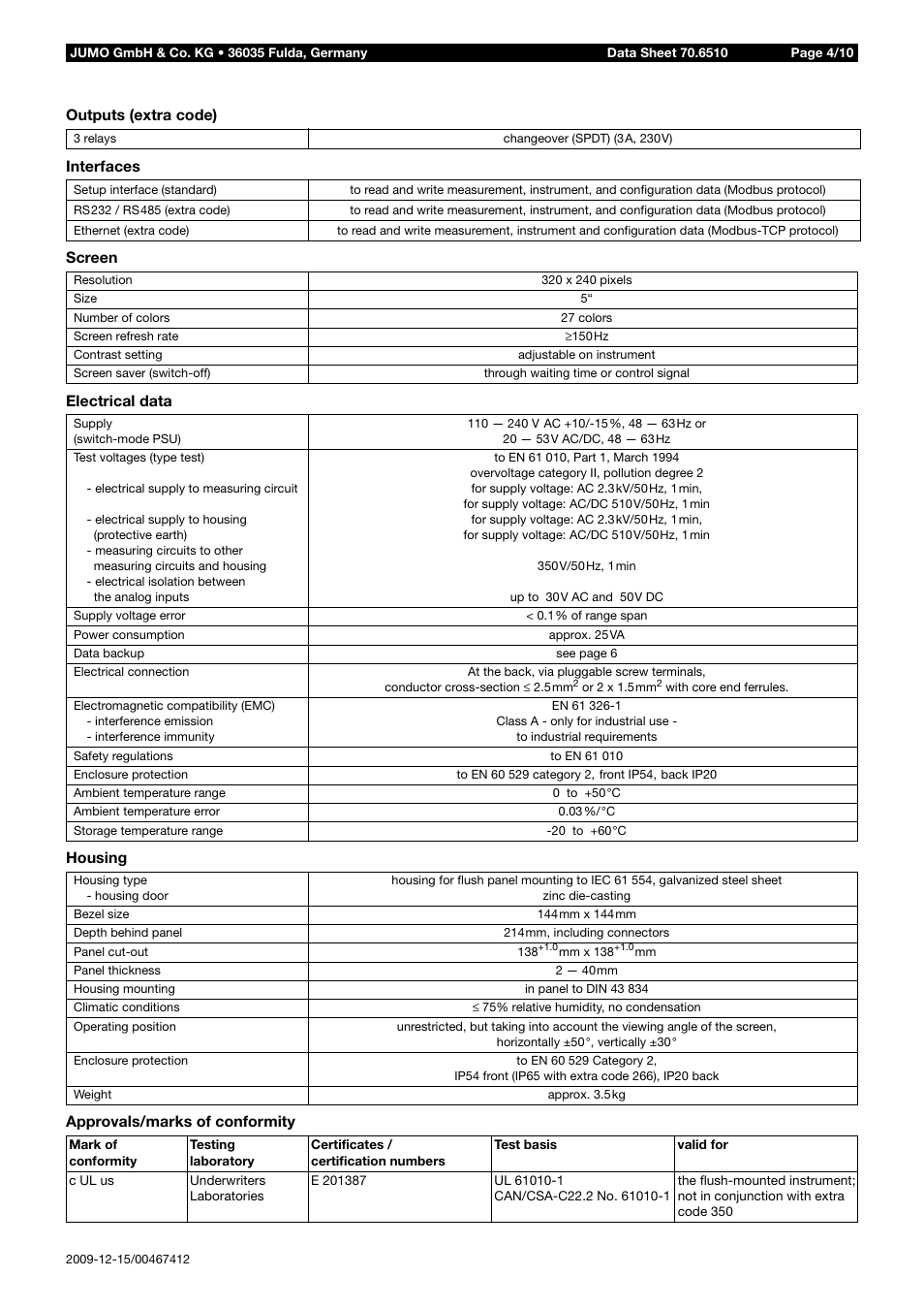JUMO 706510 LOGOSCREEN 500 cf Data Sheet User Manual | Page 4 / 10