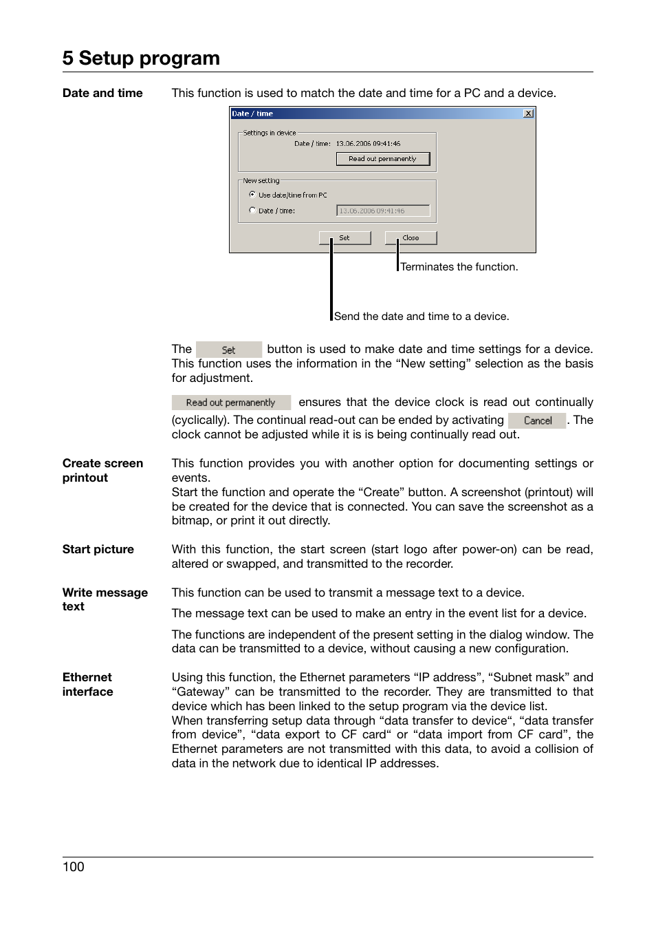 5 setup program | JUMO 706510 LOGOSCREEN 500 cf Operating Manual User Manual | Page 100 / 140