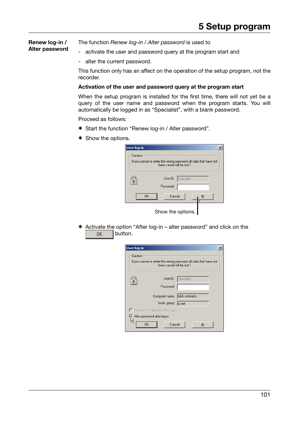5 setup program | JUMO 706510 LOGOSCREEN 500 cf Operating Manual User Manual | Page 101 / 140