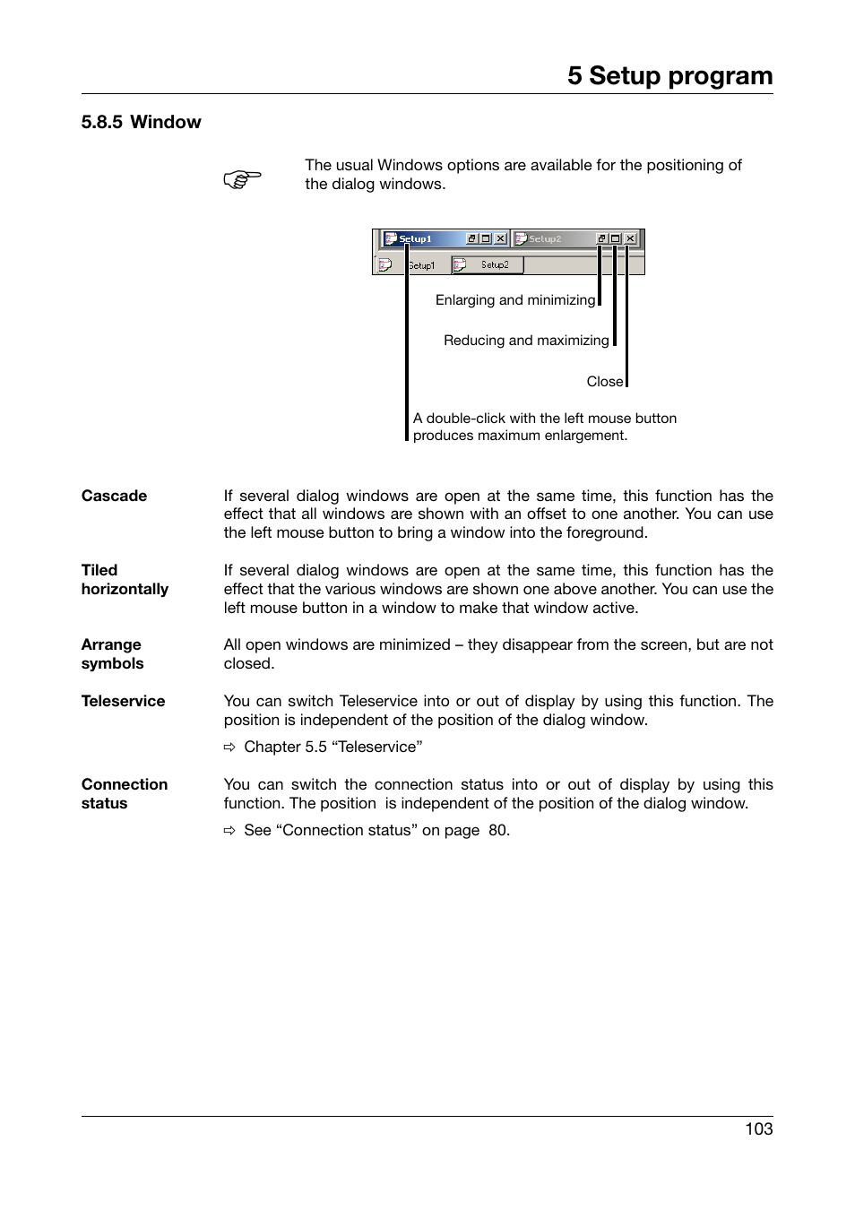 5 window, 5 setup program | JUMO 706510 LOGOSCREEN 500 cf Operating Manual User Manual | Page 103 / 140