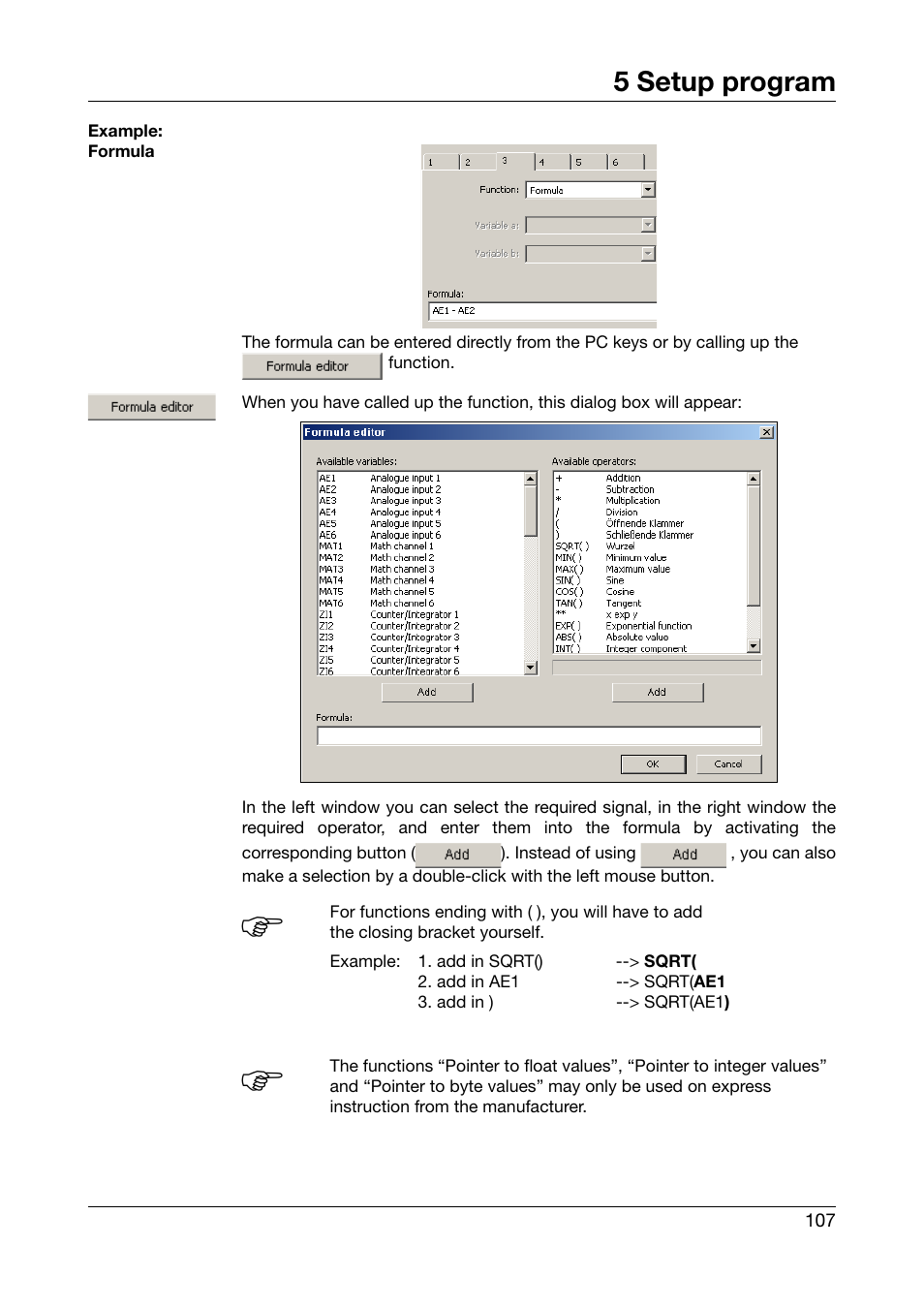 5 setup program | JUMO 706510 LOGOSCREEN 500 cf Operating Manual User Manual | Page 107 / 140
