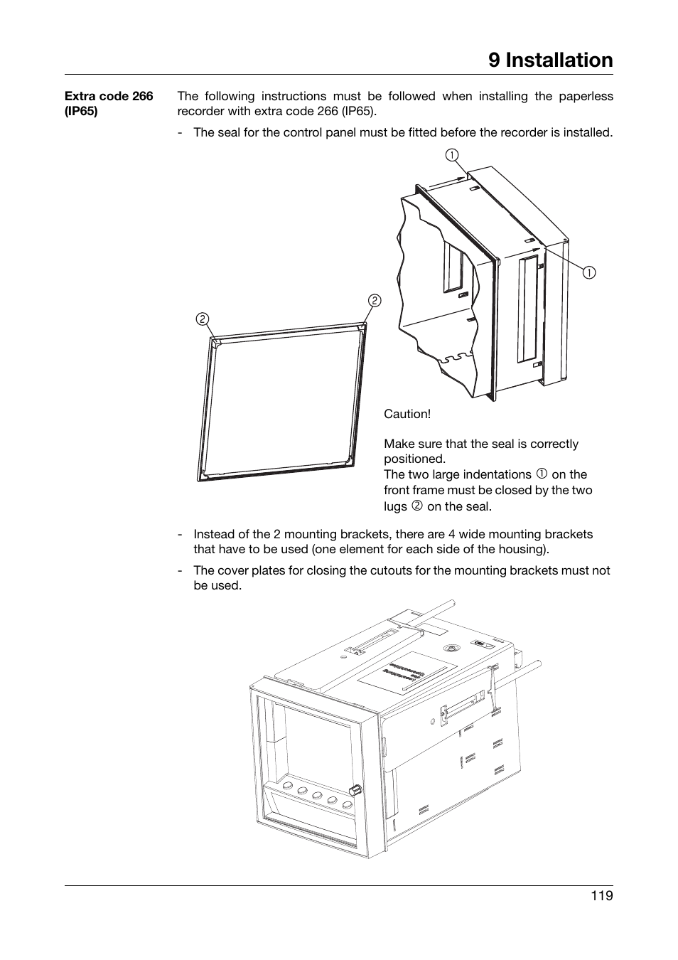 9 installation | JUMO 706510 LOGOSCREEN 500 cf Operating Manual User Manual | Page 119 / 140